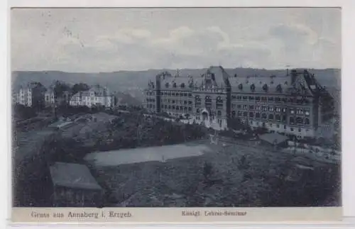 94000 AK Gruss aus Annaberg im Erzgebirge - Königliches Lehrer-Seminar 1910