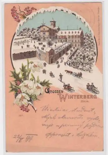 94951 Rahmen Ak Gruss vom großen Winterberg 1899