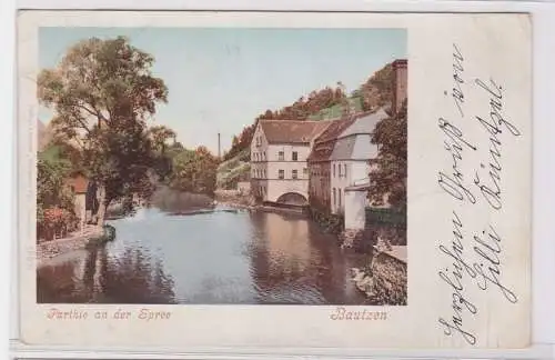 92836 Ak Bautzen Partie an der Spree 1899