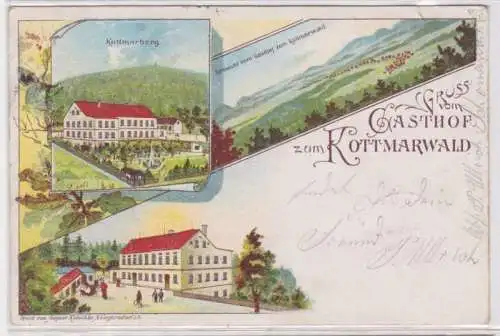 82629 Ak Lithographie Gruss vom Gasthof zum Kottmarwald Eibau 1903