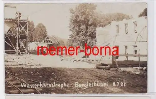 81678 Foto Ak Wasserkatastrophe Bergieshübel 8.7.1927 Tischlerei Karl Rudolph