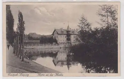 84409 Ak Gautzsch-Leipzig Motiv an der Mühle 1913