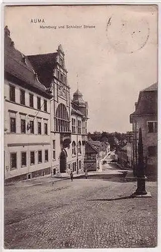 67338 Ak Auma Marktberg und Schleizer Strasse 1913