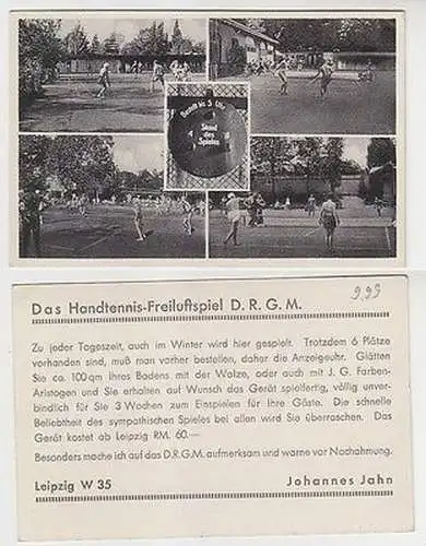 64647 Reklame Ak Leipzig "Das Handtennis Freiluftspiel D.R.G.M." um 1930