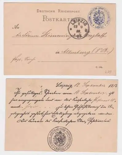 43332 Postkarte kaiserlich deutsche Oberpostdirektion Leipzig 1886