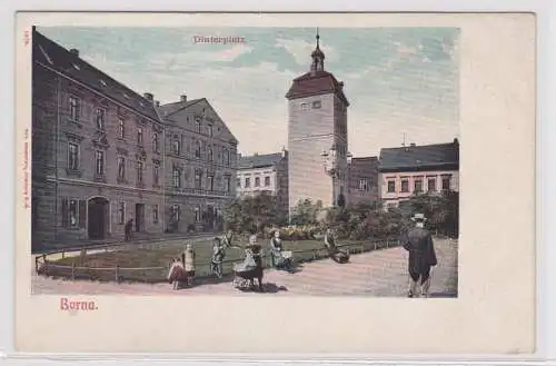 08533 AK Borna - Dinterplatz mit Reichstor um 1900