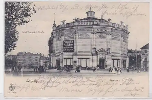 88312 AK Leipzig - Panorama, Hotel Hentschel Hauffe, Echt Löwenbräu 1904