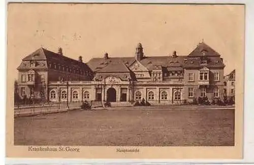 9/23 Ak Leipzig Krankenhaus St. Georg Hauptansicht 1916