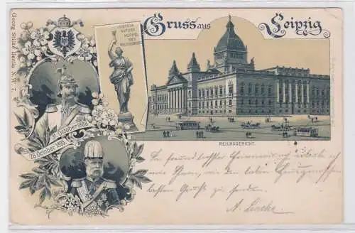 88209 AK Gruss aus Leipzig - Reichsgericht Justitia auf der Kupppel, Abb. Kaiser
