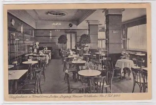 89041 AK Kaffeehaus & Konditorei Lutze, Leipzig, Kaiser-Wilhelm-Straße 2 um 1920