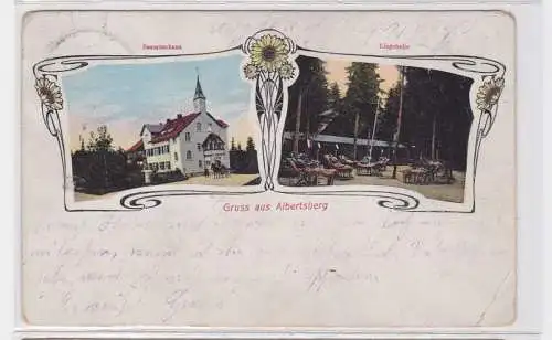 90808 Mehrbild AK Gruss aus Albertsberg - Beamtenhaus & Liegehalle 1913