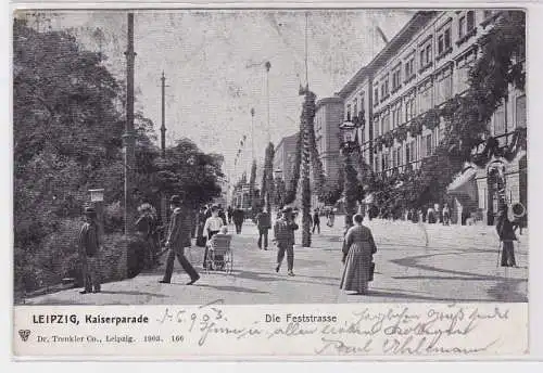 87518 AK Leipzig - Kaiserparade, Die Feststrasse 1903