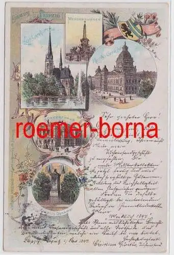 81500 Mehrbild Ak Erinnerung an Leipzig Stadtansichten 1897