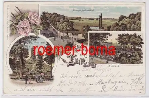 81637 Ak Lithographie Gruss aus Leipzig Café Bonorand usw. um 1900