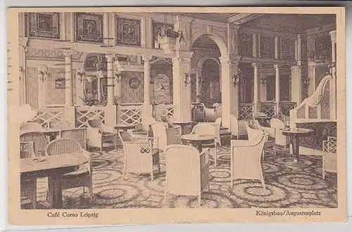 69533 Ak Leipzig Café Corso Königsbau Augustusplatz 1915