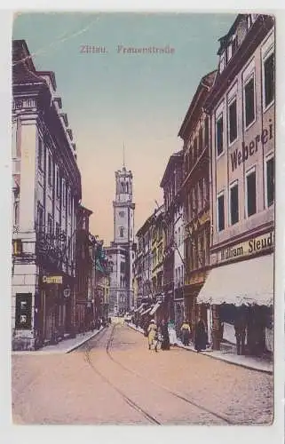 69646 Ak Zittau Frauenstrasse mit Weberei um 1910