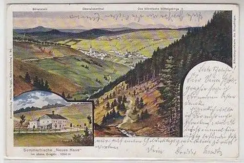 58633 Mehrbild Ak Sommerfrische "Neues Haus" im sächs. Erzgebirge 1907