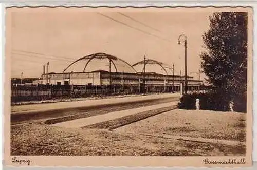 5/22 Ak Leipzig Großmarkthalle im Winter 1936