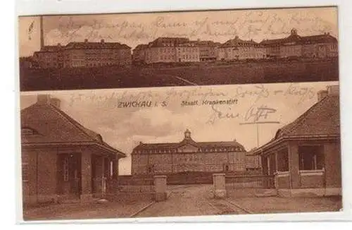 58941 Mehrbild Ak Zwickau in Sachsen staatlicher Krankenstift 1924