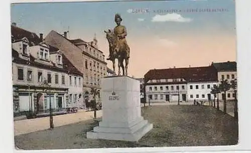 37233 Ak Döbeln Niedermarkt mit König Georg Denkmal