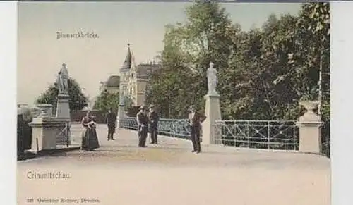 37220 Ak Crimmitschau Bismarckbrücke um 1905