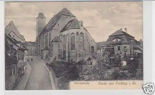 34880 Ak Gruß aus Freiberg in Sa. Nicolaikirche 1913