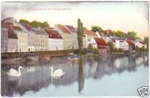 29152 Ak Görlitz Neißepartie an der Pragerstraße 1909