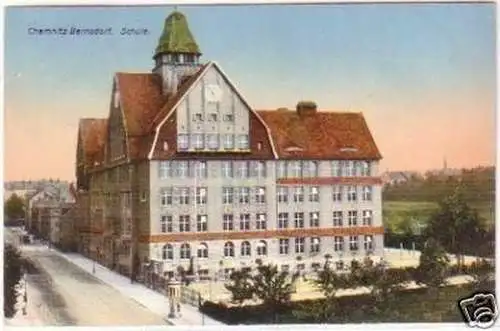 29694 Ak Chemnitz Bernsdorf Schule 1915