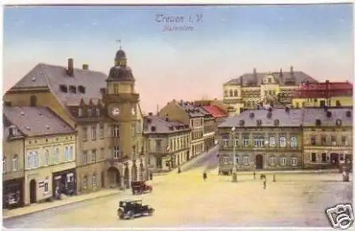 29687 Ak Treuen im Vogtland Marktplatz um 1915