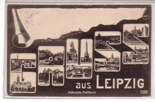 3/16 Mikroskop Ak Gruß aus Leipzig 1904