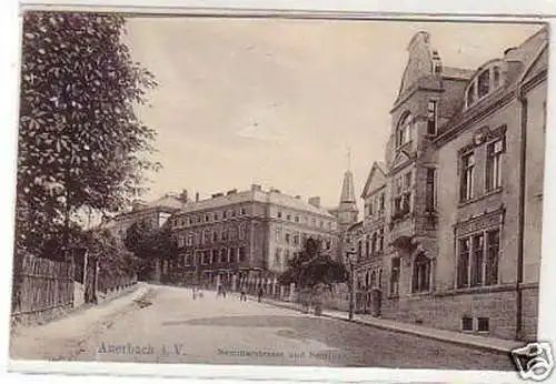 31739 Ak Auerbach Seminarstraße und Seminar 1909