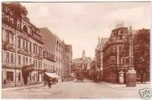 28707 Ak Aue im Erzgeb. Blick in die Bahnhofstraße 1927