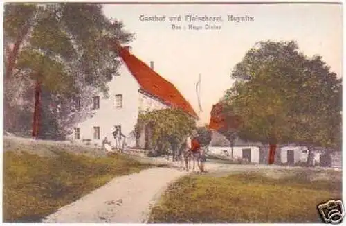 28708 Ak Heynitz Gasthof und Fleischerei um 1910