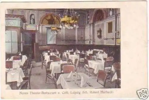 28191 Ak Leipzig Neues Theater Restaurant & Café 1914