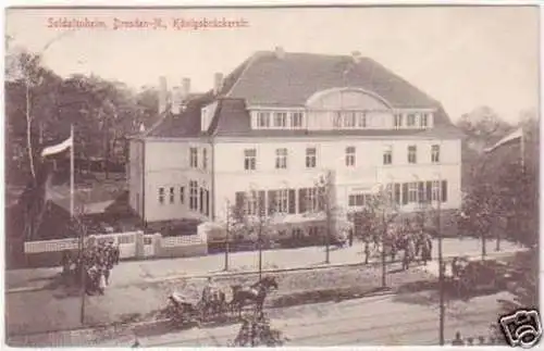 24016 Ak Dresden Soldatenheim Königsbrückerstraße 1912