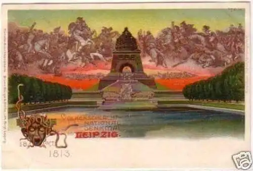 24600 Ak Lithografie Völkerschlachtdenkmal Leipzig 1900