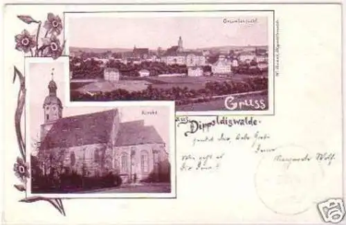 23993 Lithografie Gruss aus Dippoldiswalde 1904