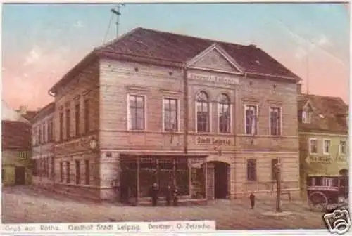 23922 Ak Gruß aus Rötha Gasthof "Stadt Leipzig" 1912