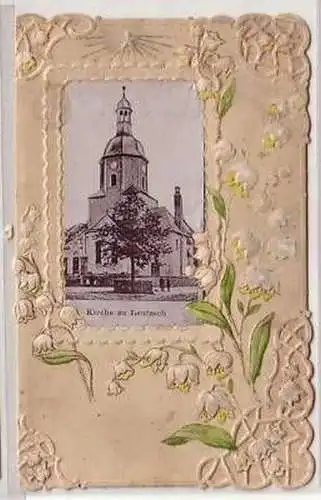 24/52 geprägte Ak Maiglöckchen Kirche Leutzsch um 1920