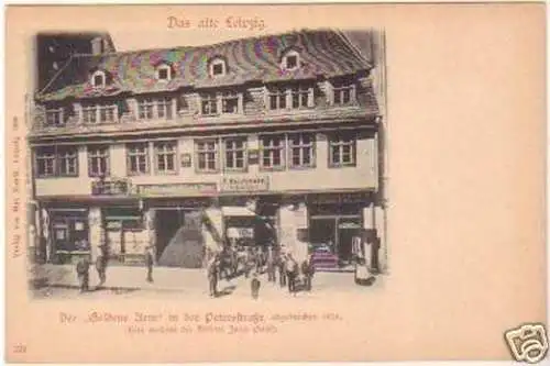 20336 Ak Leipzig Gasthof der "Goldene Arm" um 1900