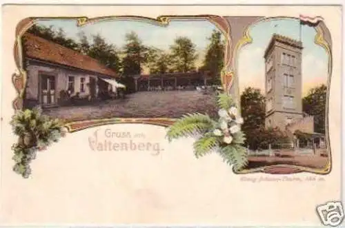 20371 Litho Gruss vom Valtenberg König-Johann-Turm 1906