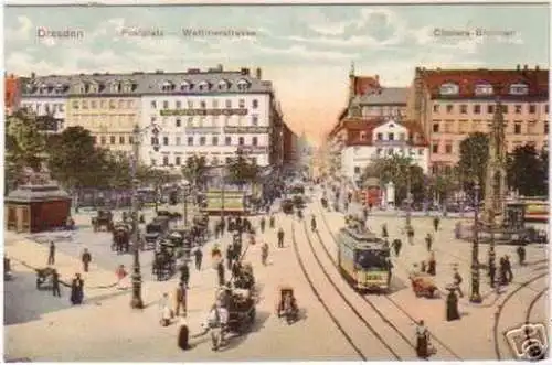 17207 Ak Dresden Postplatz Wettinerstraße 1907