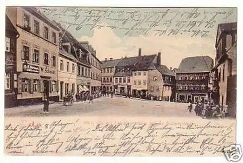 18139 Ak Rochlitz Leipziger und Schloss-Strasse 1904