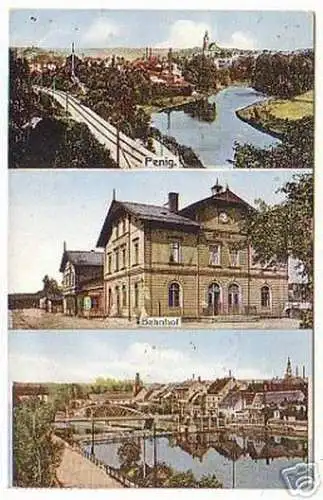 17178 Mehrbild Ak Penig Bahnhof usw. 1910