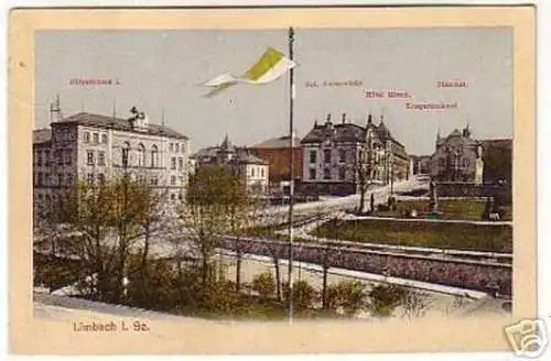 16370 Ak Limbach in Sa. Hotel Hirsch usw. 1905