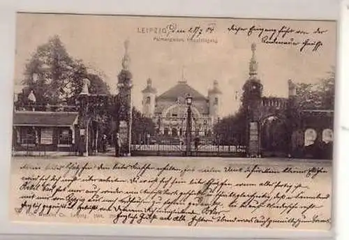 17/22 Ak Leipzig Palmengarten Haupteingang 1904