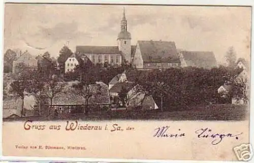 14944 Ak Gruss aus Wiederau in Sachsen 1899