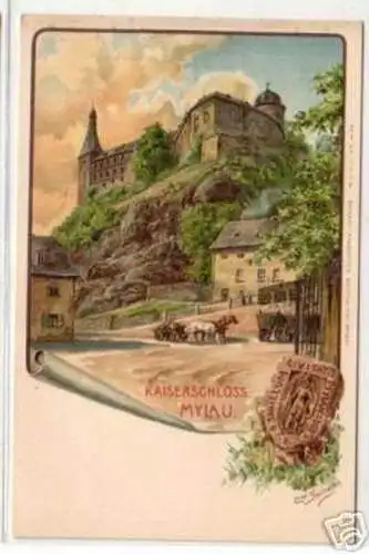 09055 Ak Lithographie Kaiserschloss Mylau um 1900