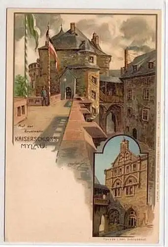 06467 Ak Lithographie Kaiserschloss Mylau um 1900