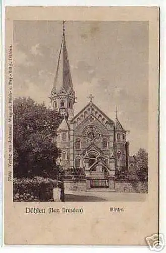 00265 Ak Döhlen (Bezirk Dresden) Kirche 1913